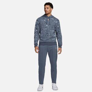 🎾👕 NikeCourt Heritage Dri-FIT Fleece Tennis Hoodie Thunder Blue M | Worn 1x